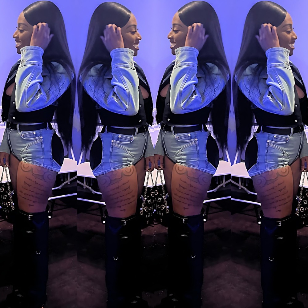 MUGLER DENIM SHORT SET